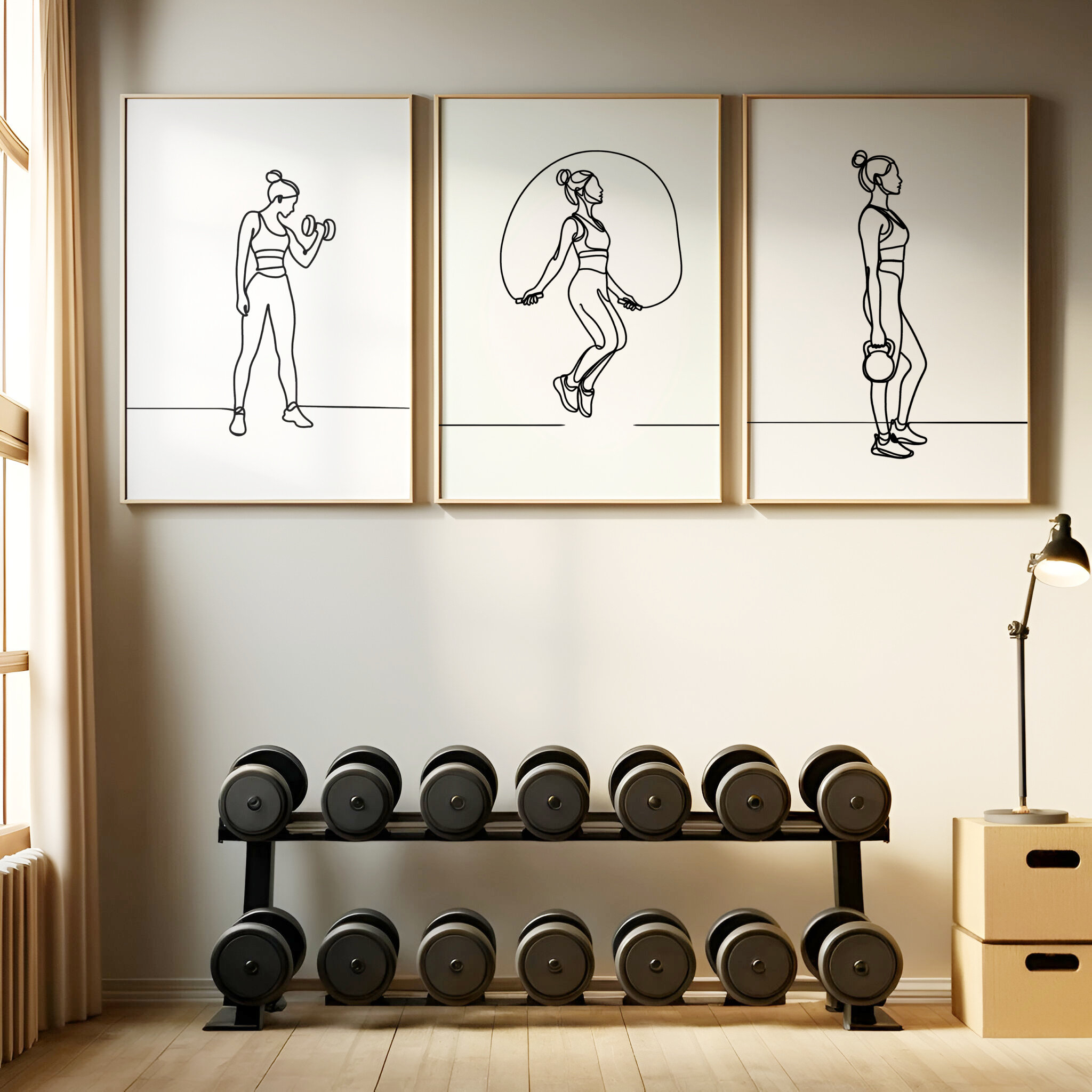 Yoga And Fitness Studio - Набор из 3 постеров с изображением